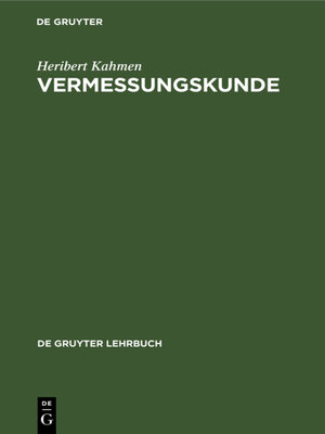 cover image of Vermessungskunde